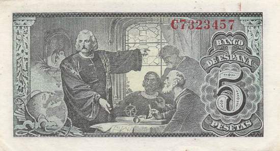 5 Pesetas 13.2.1943